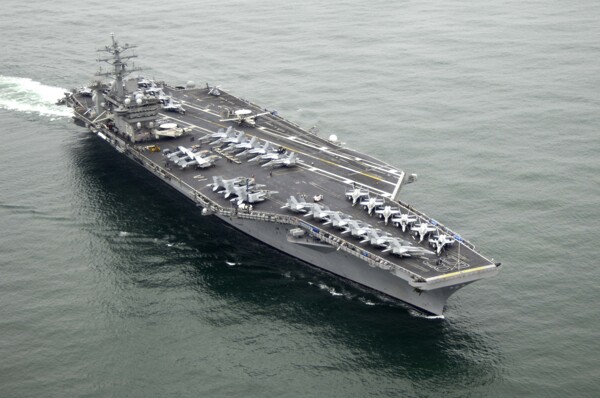 USS Nimitz Aircraft Carrier on Its Way to Panama