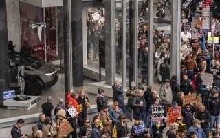Protests Erupt Against Tesla CEO Elon Musk in NYC