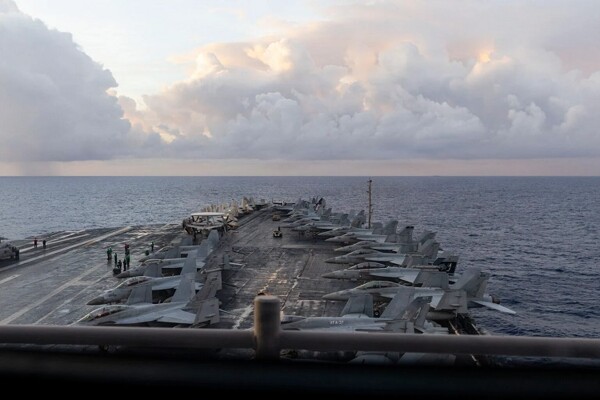 Fire on USS Gerald Ford Carrier in the Red Sea